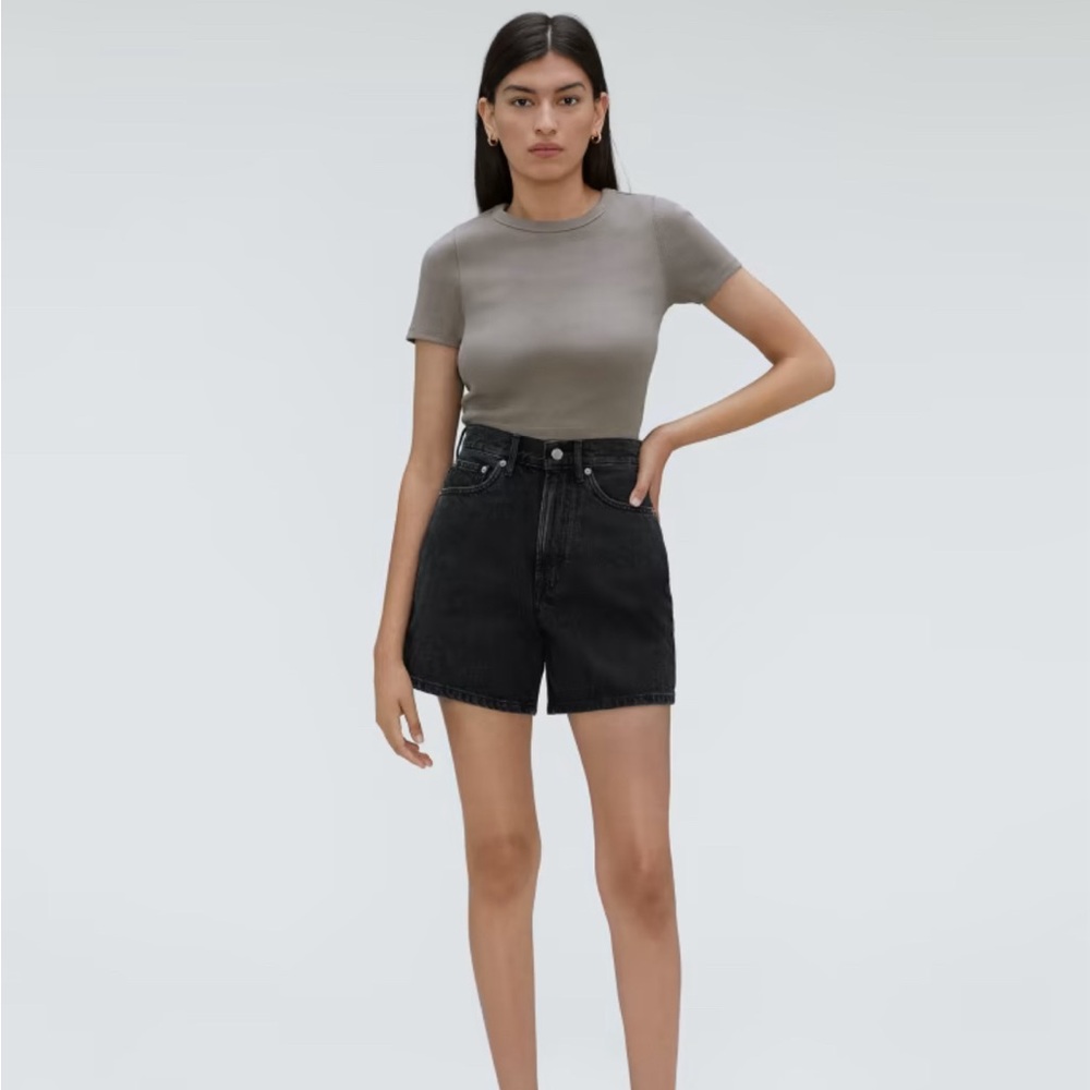 Everlane The A-Line Denim Short- size 24- Storm Black